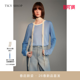 针织衫 SHOP假两件撞色毛衣2026春新款 TKY 10J1MA02A005 商场同款