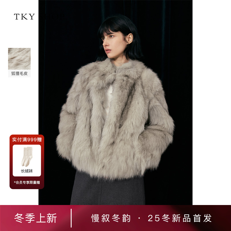 TKYSHOP狐狸毛皮毛一体外套