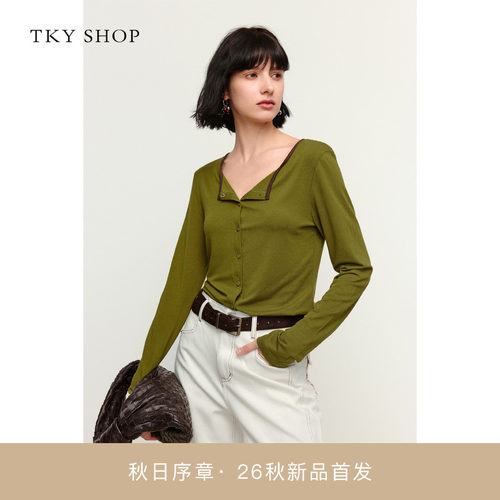 TKYSHOP圆领长袖T恤女
