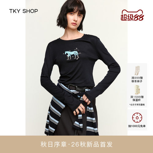 TKYSHOP印花长袖T恤女
