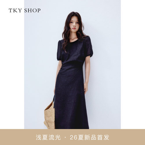 TKYSHOP黑色收腰显瘦连衣裙