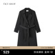 SHOP黑色中长款 TKY 真丝时尚 风衣外套春季 通勤 新款 100%桑蚕丝