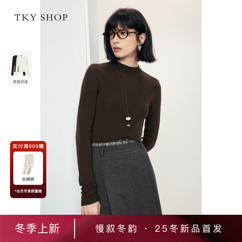TKYSHOP半高领打底毛套衫