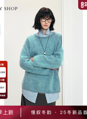 [商场同款]TKY SHOP圆领全羊毛衫2025冬新款毛针织衫10I1MA06T208