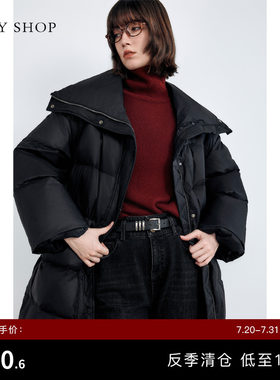 TKYSHOP收腰大翻领羽绒服