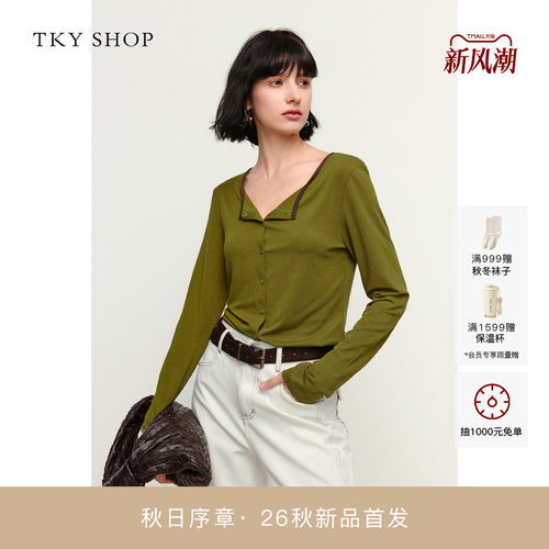 TKYSHOP圆领长袖T恤女