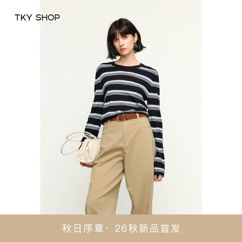 TKYSHOP圆领长袖毛套衫