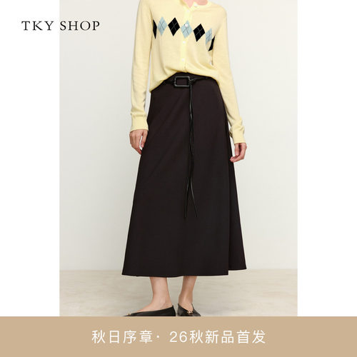 TKYSHOP腰带西装半裙