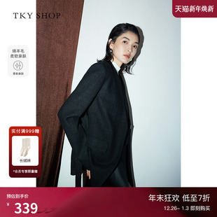 TKYSHOP高级感黑色西装 职业通勤女士西服 外套女春新款