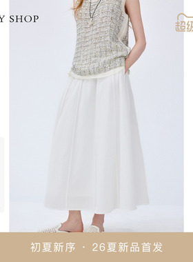 [商场同款]TKY SHOP拼接半身裙2026夏新款气质小白裙10J1SA05I037