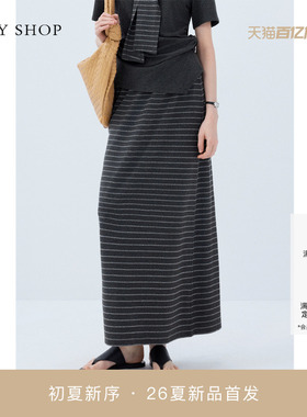 [商场同款]TKY SHOP简约条纹半身裙女2026春新款长裙10J1TA01E065