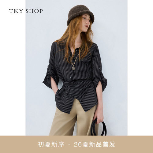 TKYSHOP长袖条纹衬衫