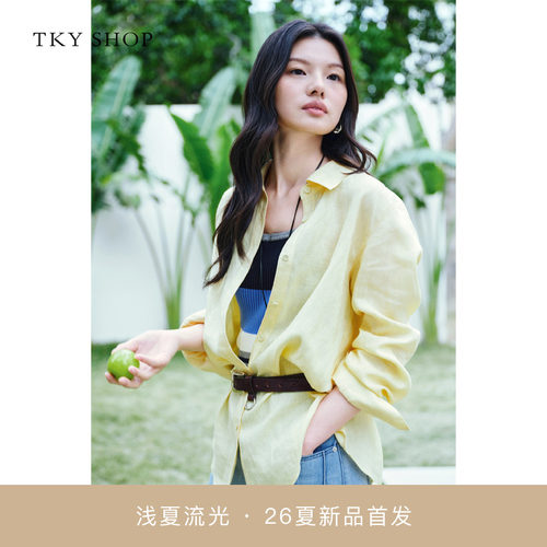 TKYSHOP亚麻长袖衬衫