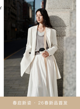 [商场同款]TKY SHOP白色西装外套2026春新款通勤西服10J1CA04B080