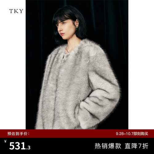 TKYSHOP短款毛毛外套