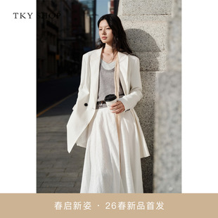 TKY SHOP假两件撞色挂脖毛衣女2026春新款 10J1MA03B015 商场同款