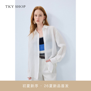 2026夏新款 上衣10J1KA01E047 衬衫 SHOP简约白色长袖 商场同款 TKY