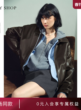 [商场同款]TKY SHOP短款PU皮鹅绒外套2025冬款羽绒服10I1HA01P058