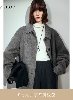 [商场同款]TKY SHOP长款毛呢外套2024冬新款羊毛大衣10H1GA07U020