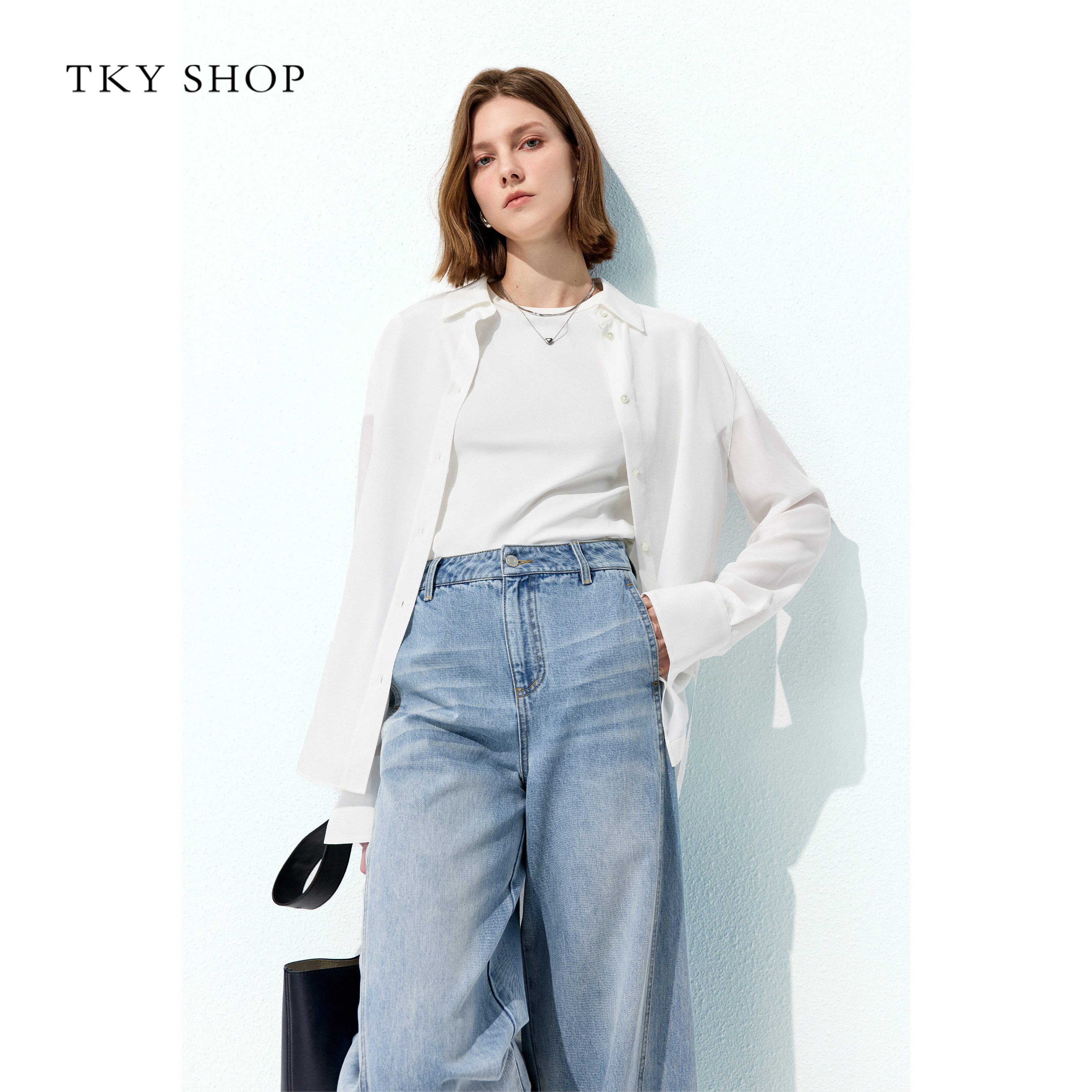 TKYSHOP真丝长袖衬衫女