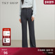 通勤长裤 TKY 新品 高级感灰色直筒裤 SHOP侧开叉高腰休闲长裤 女秋季