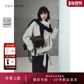 明星同款 TKY SHOP立领短款 毛呢外套大衣2025冬新款 10I1GA02P028