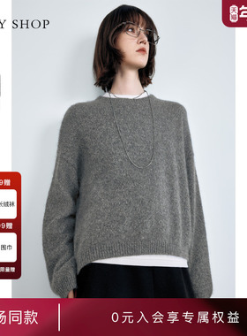 [商场同款]TKY SHOP圆领羊绒衫女2024冬新款宽松毛衣10H1MA10W086