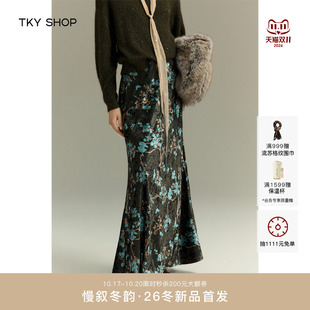 [商场同款]TKY SHOP复古花色中长裙2026冬新款半身裙10J1SA02R020