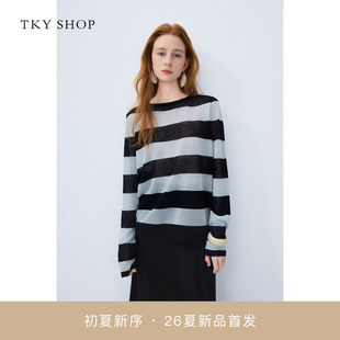 SHOP条纹针织衫 商场同款 TKY 撞色上衣10J1LA01E063 女2026夏新款