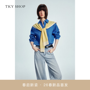 女2026春新款 上衣10J1KA03B035 衬衫 SHOP亚麻长袖 商场同款 TKY