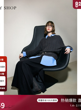 TKY SHOP圆领提花针织羊绒衫女2025冬季新款毛衣慵懒高级感针织衫