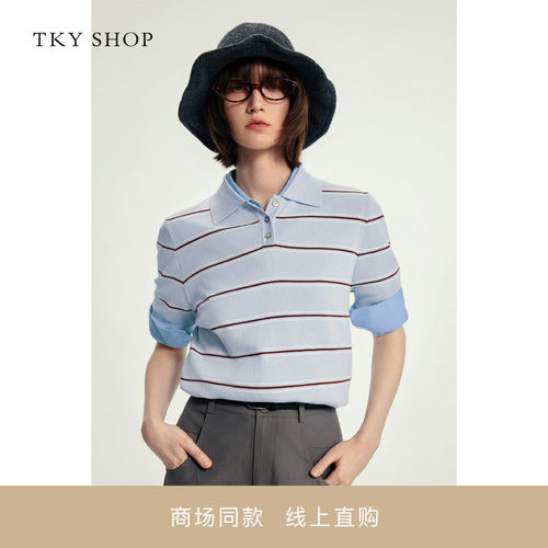 TKYSHOP短袖POLO领线套衫