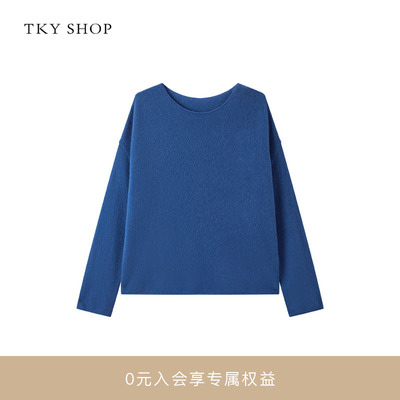 TKYSHOP100%纯羊绒圆领毛衣