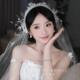 甜美网纱花朵发带超仙气羽毛头饰森系新娘结婚纱礼服配饰外景拍照
