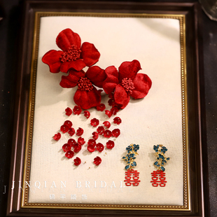 超仙中式森系铃兰花朵流苏侧边发夹古风结婚头饰旗袍新娘配饰发饰