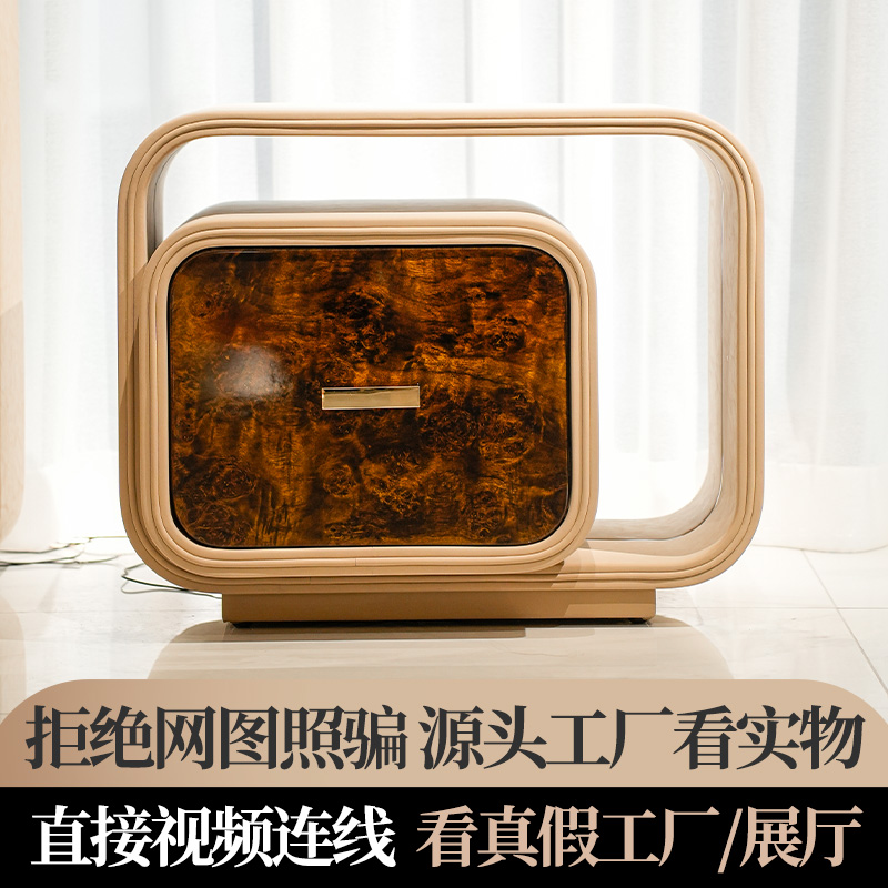 visionnaire意式轻奢卧室床头柜别墅豪宅主卧抽屉柜实木收纳柜