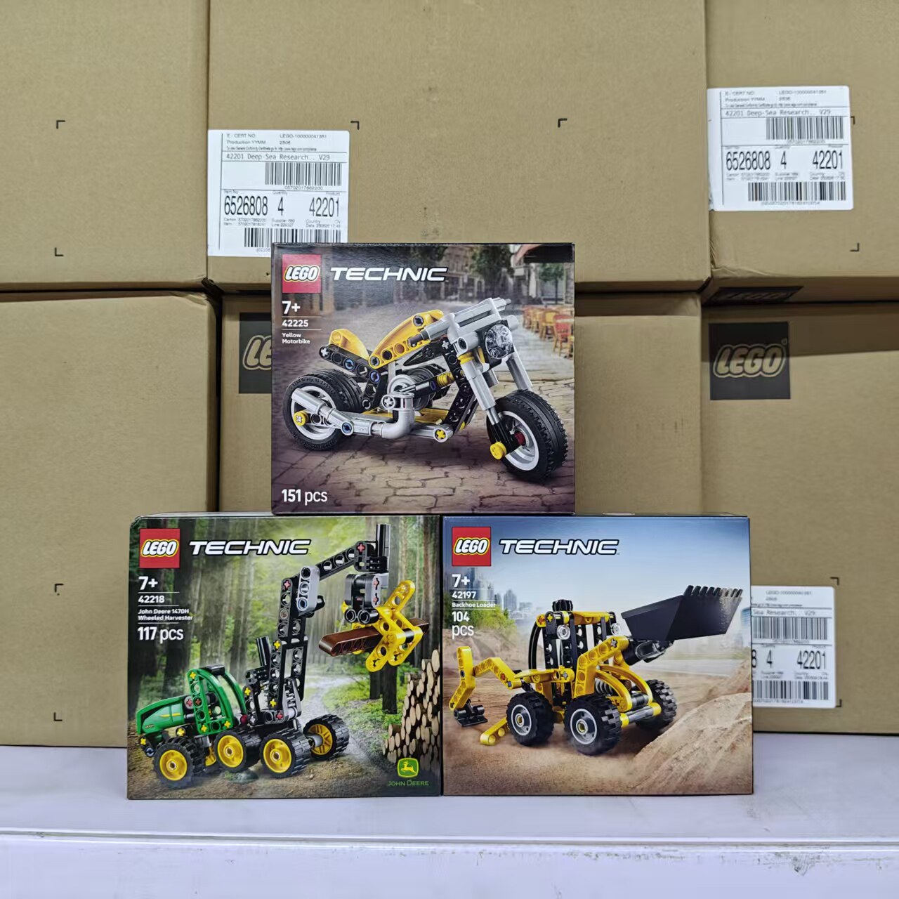 LEGO乐高科技机械42225摩托车42218收割机42197挖掘装载车玩具
