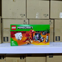 LEGO乐高我的世界21255下界传送门伏击男女孩拼搭积木玩具