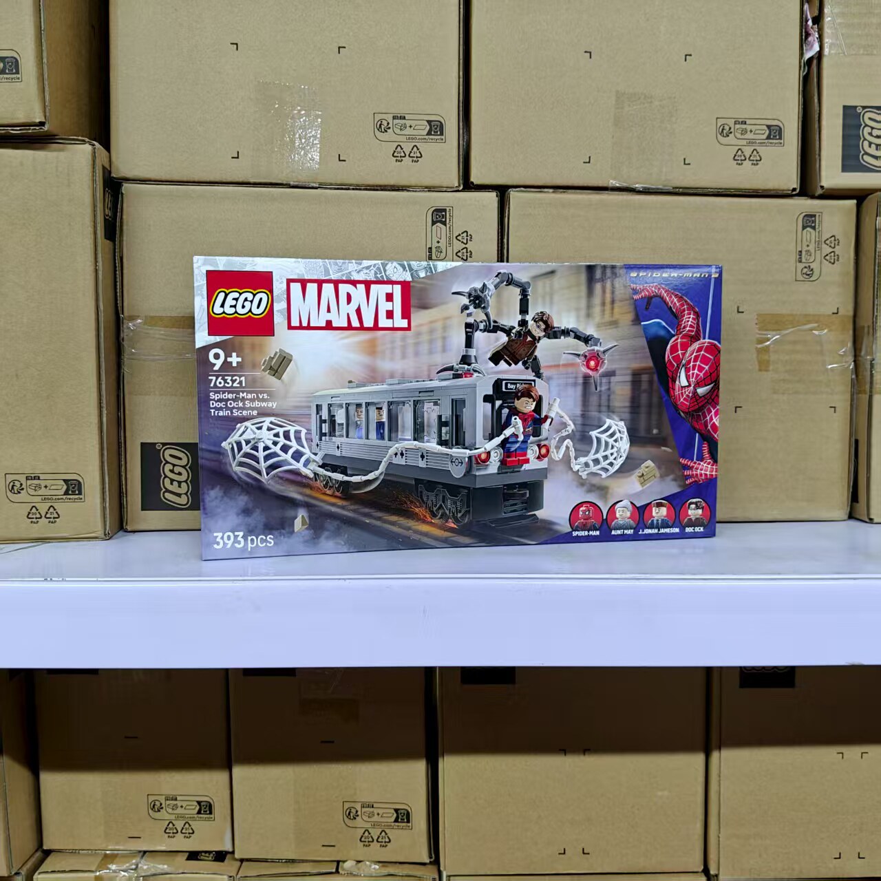 LEGO乐高76321蜘蛛侠大战章鱼博士地铁列车场景拼装积木玩具礼物