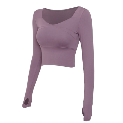 槿秀禾衫紧身长袖瑜伽服女