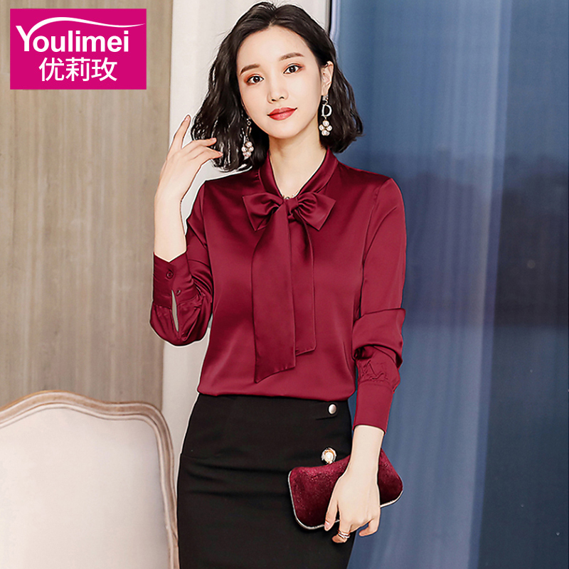 手慢无欧货早秋2019桑蚕丝显瘦妈妈女小衫