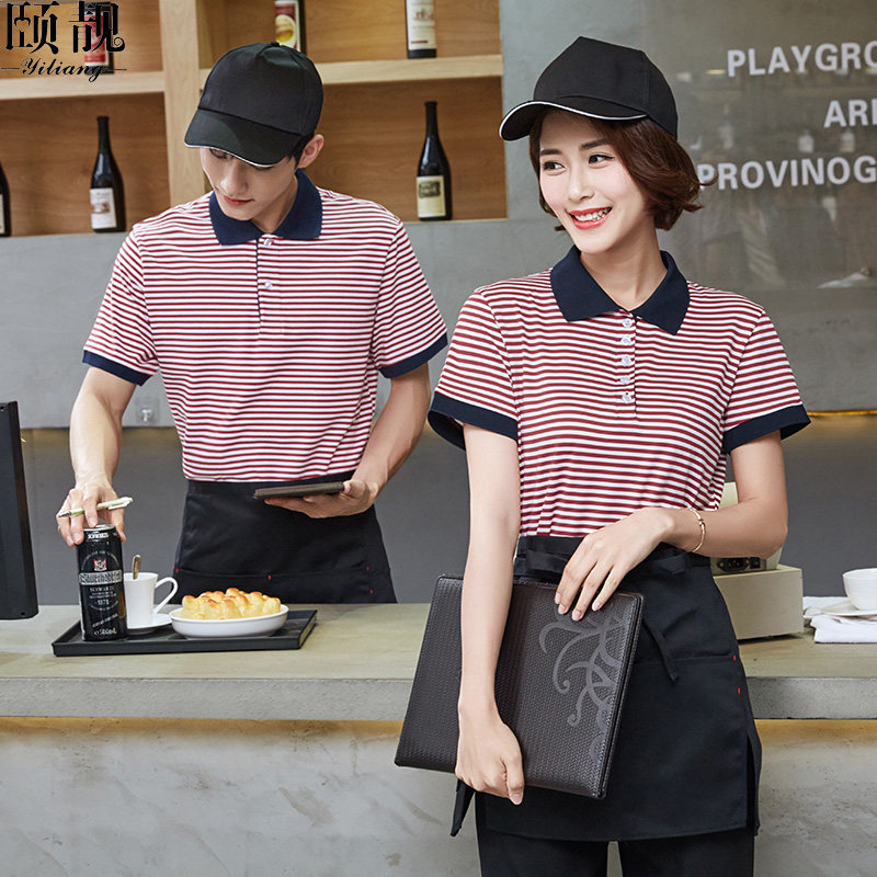 Restaurant coverall Short sleeved T-shirt Hot Pot Fast food Café Hotel Waiter tea with milk barbecue Summer wearin the Women's clothing/Boutique , Set/Student uniforms/Work uniforms , Other suits  category - from Buy2taobao.com to provide professional Taobao agent buy service