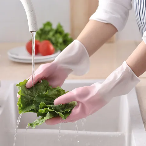 厨房橡胶塑胶洗碗女乳胶手套洗衣服家务耐用洗菜耐磨厚款防水四季