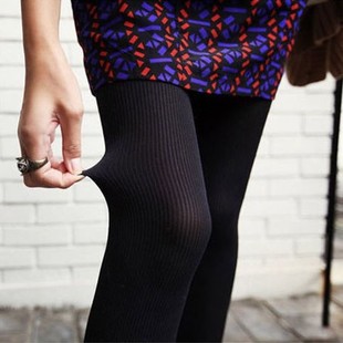 日系 超细条显瘦竖条纹天鹅绒哑光彩色春秋袜中厚连裤袜 打底裤袜