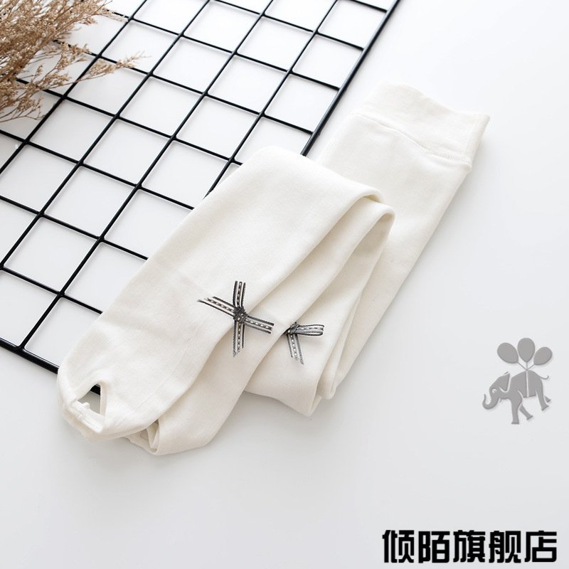 儿童连裤袜秋冬季女童打底裤踩脚加绒女外穿宝宝打底袜白色舞蹈袜