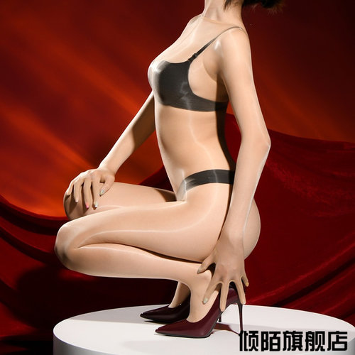 超薄油亮极光丝袜连体衣五指头套