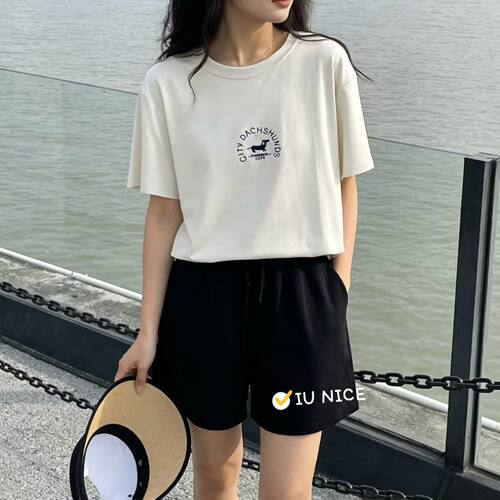 凉感韩系卡通刺绣短袖T恤女