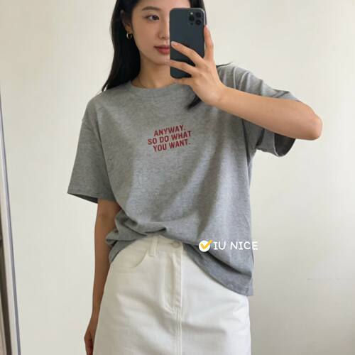 韩版宽松字母短袖T恤女显瘦