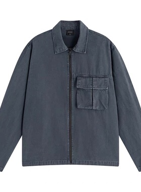 YKK拉链 高品质 成衣染夹克外套男士水洗做旧美式复古外套2319