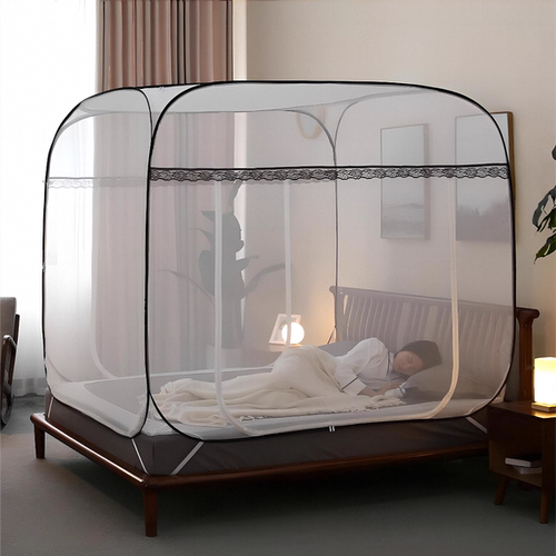 谷今蚊帐拉链活顶蕾丝花边柔光顶